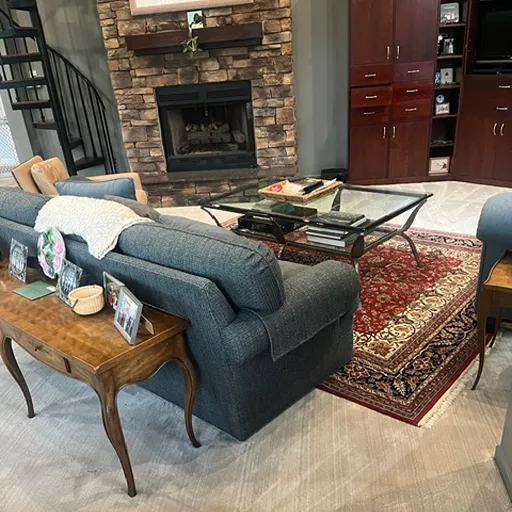 Living room with area rug in Royal Oak
